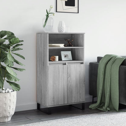 Aparador Alto De Madera Contrachapada Gris Sonoma 60x36x110 Cm / Vetonek_4