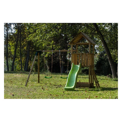 Parque Infantil Masgames Tibidabo L Techo De Madera Con Columpio Basica: Con Arenero En La Base._1