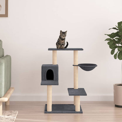 Rascador Para Gatos Con Postes De Sisal Gris Oscuro 82,5 Cm_1