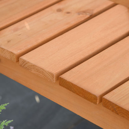 Outsunny Banco De Jardín De 2 Plazas Madera Con Reposabrazos Carga 320kg Natural_3