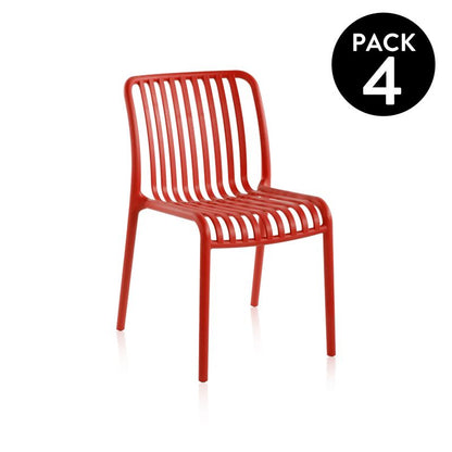 Pack 4 Sillas De Exterior Jamie Polipropileno, Carmesí, 58 X 80 X 46_0