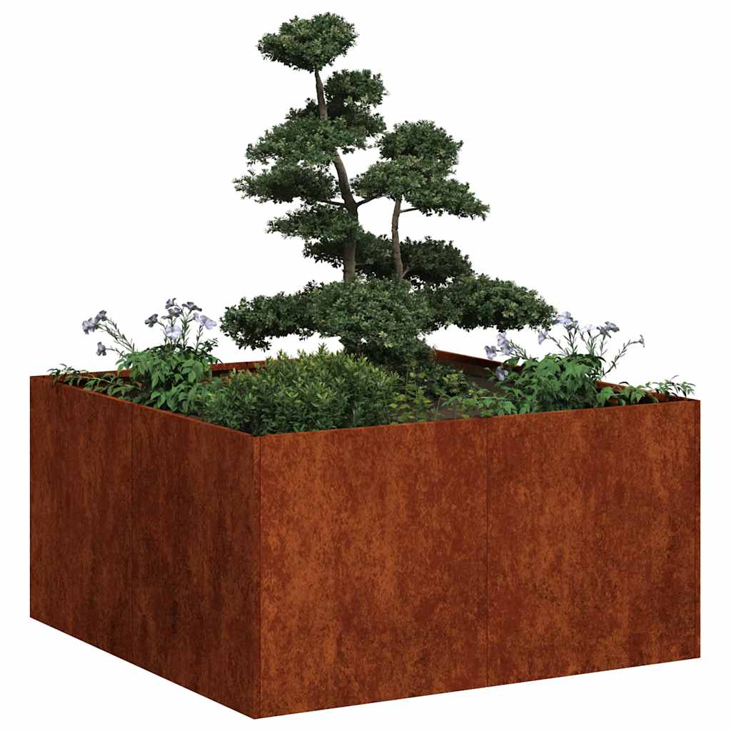 Macetero De Jardín Oxidado 80 X 80 X 40 Cm_1