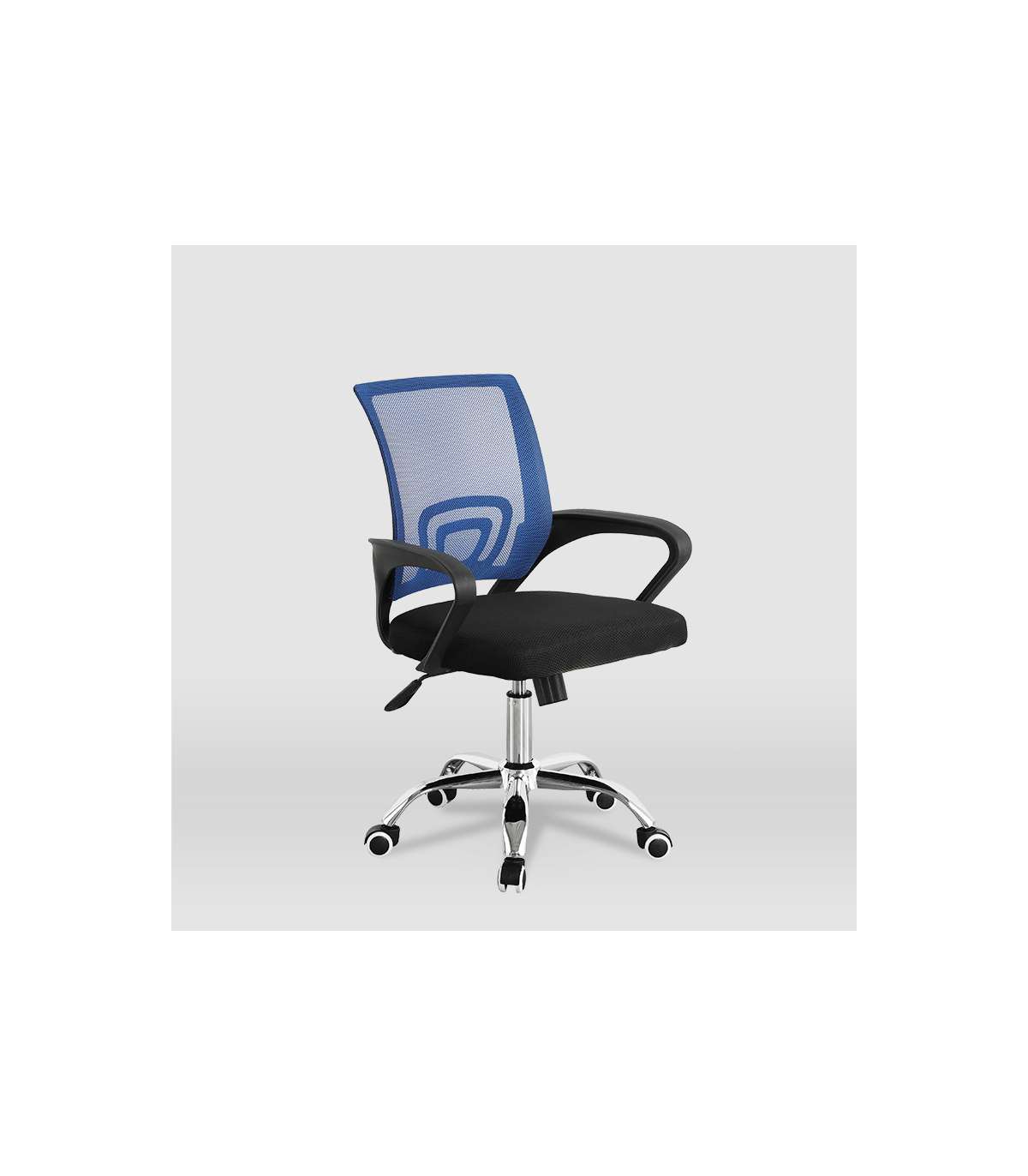 Silla Despacho Giratoria Martina Tapizada En Tejido Transpirable Azul/negro. Alto: 88-98,_5