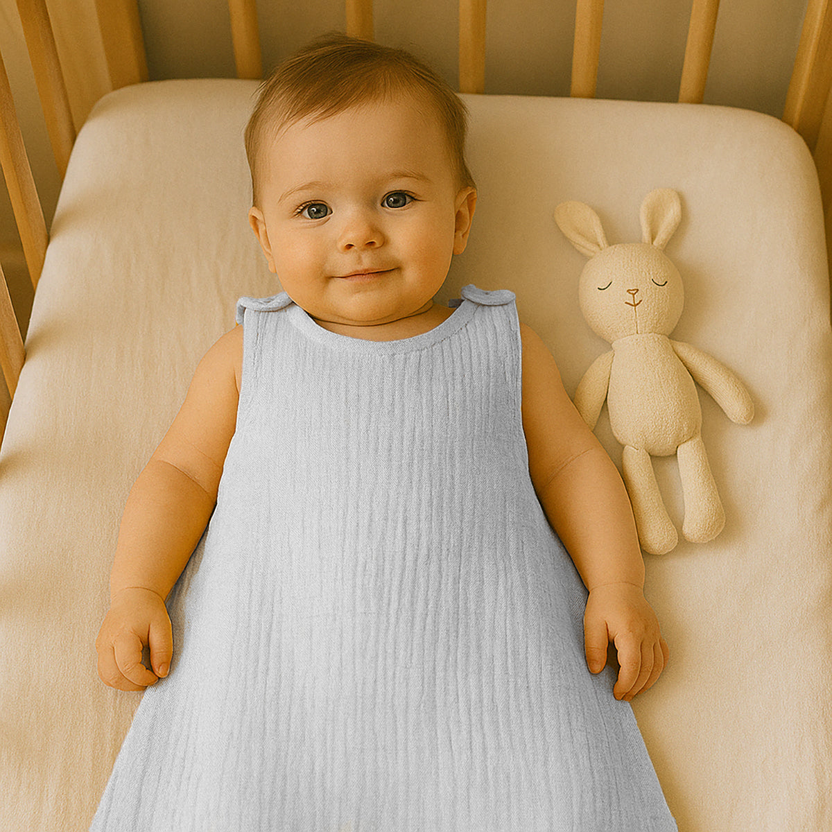 Saco De Dormir De Verano De Algodón Orgánico Blanco_2