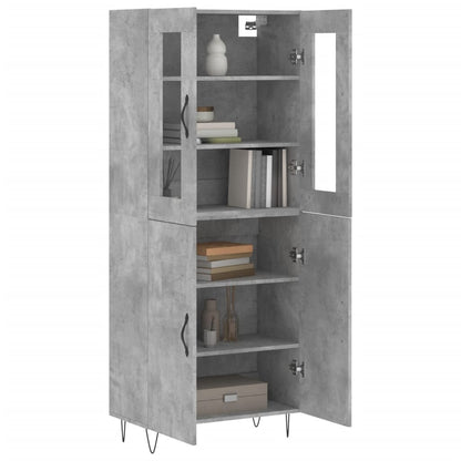 Aparador Alto Madera Contrachapada Gris Hormigón 69,5x34x180 Cm_2