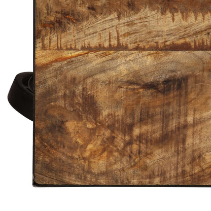 Mesa De Centro Con Ruedas Madera Maciza De Mango 100x60x26 Cm_3