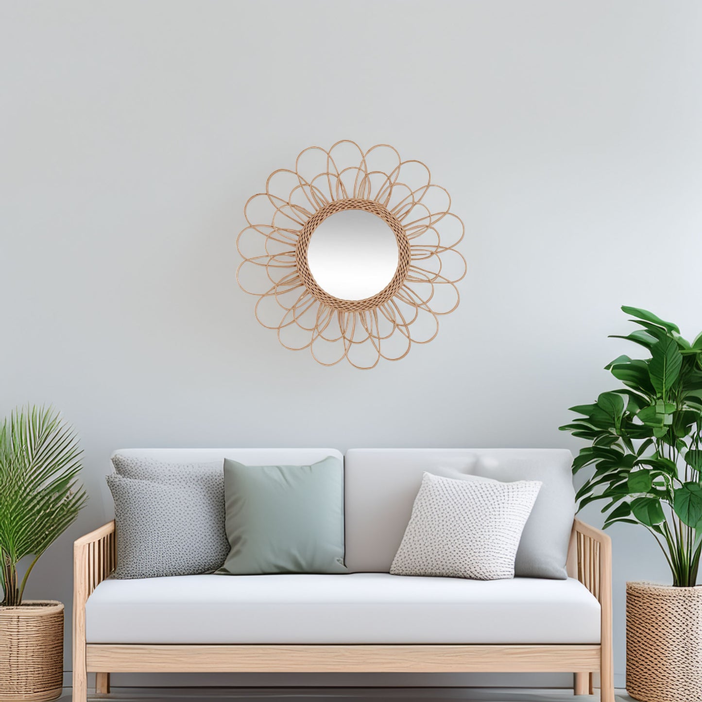 Wellhome Espejo Flor De Ratán D.56cm_3
