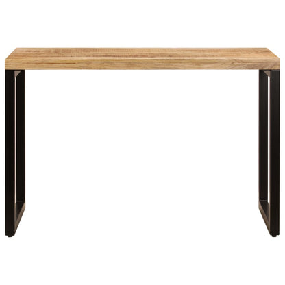 Mesa De Comedor De Madera Maciza De Mango Y Acero 115x55x76 Cm_1