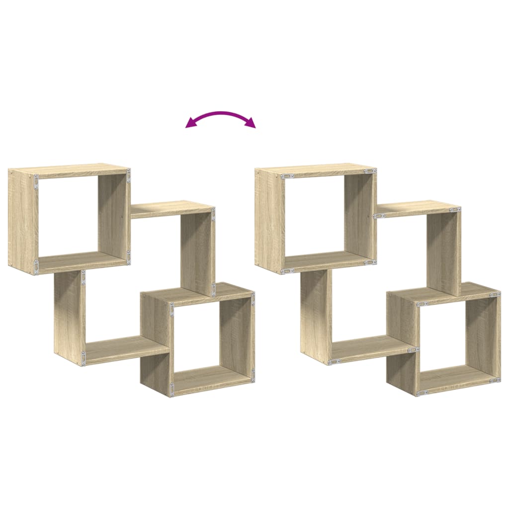 Armario De Pared Madera De Ingeniería Roble Sonoma 78x18x71 Cm / Vetonek_0