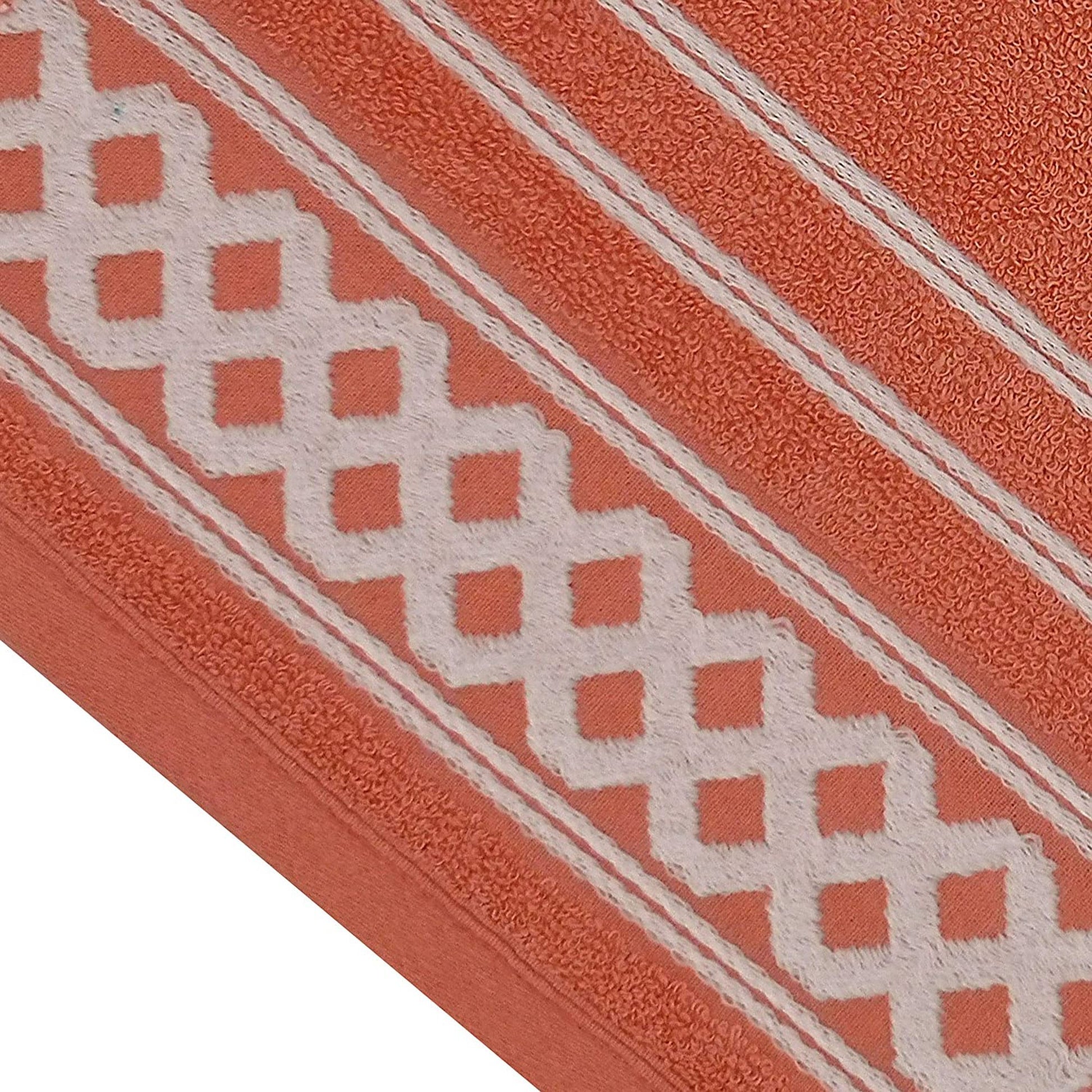 Juego De 3 Toallas De Baño De Algodón De Rizo 450 Gr/m2, De 50x30; 100x50; 150x100 Cm., Color Coral_4