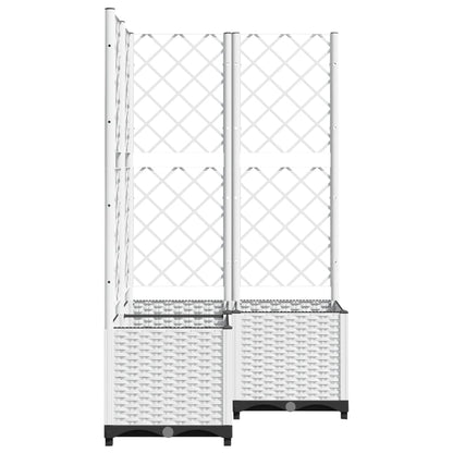 Jardinera Con Enrejado Pp Blanco 80x80x136 Cm_2