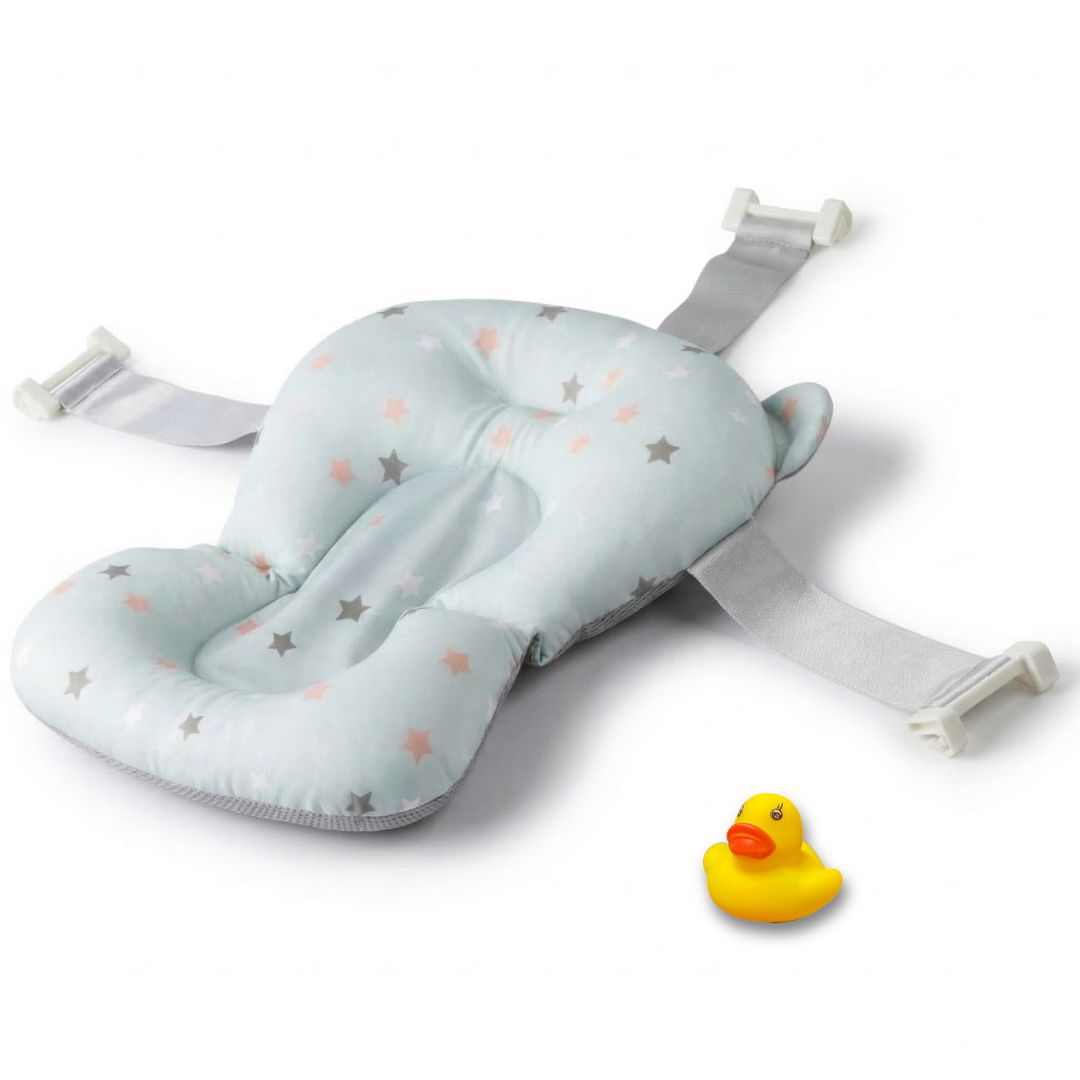 Bathby Cojín De Baño Antideslizante Con Estampado De Corona Para Estrellas azul, Cómodo Y Seguro_0