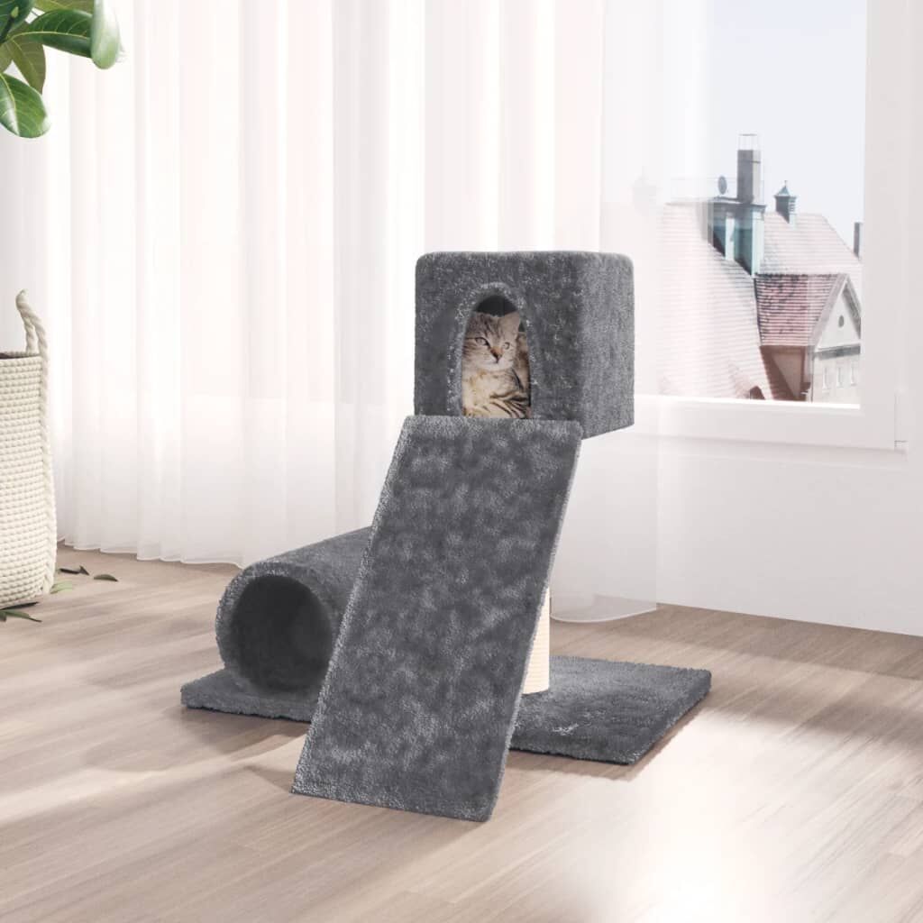 Vidaxl Rascador Para Gatos Con Postes De Sisal Gris Oscuro 59 Cm_1