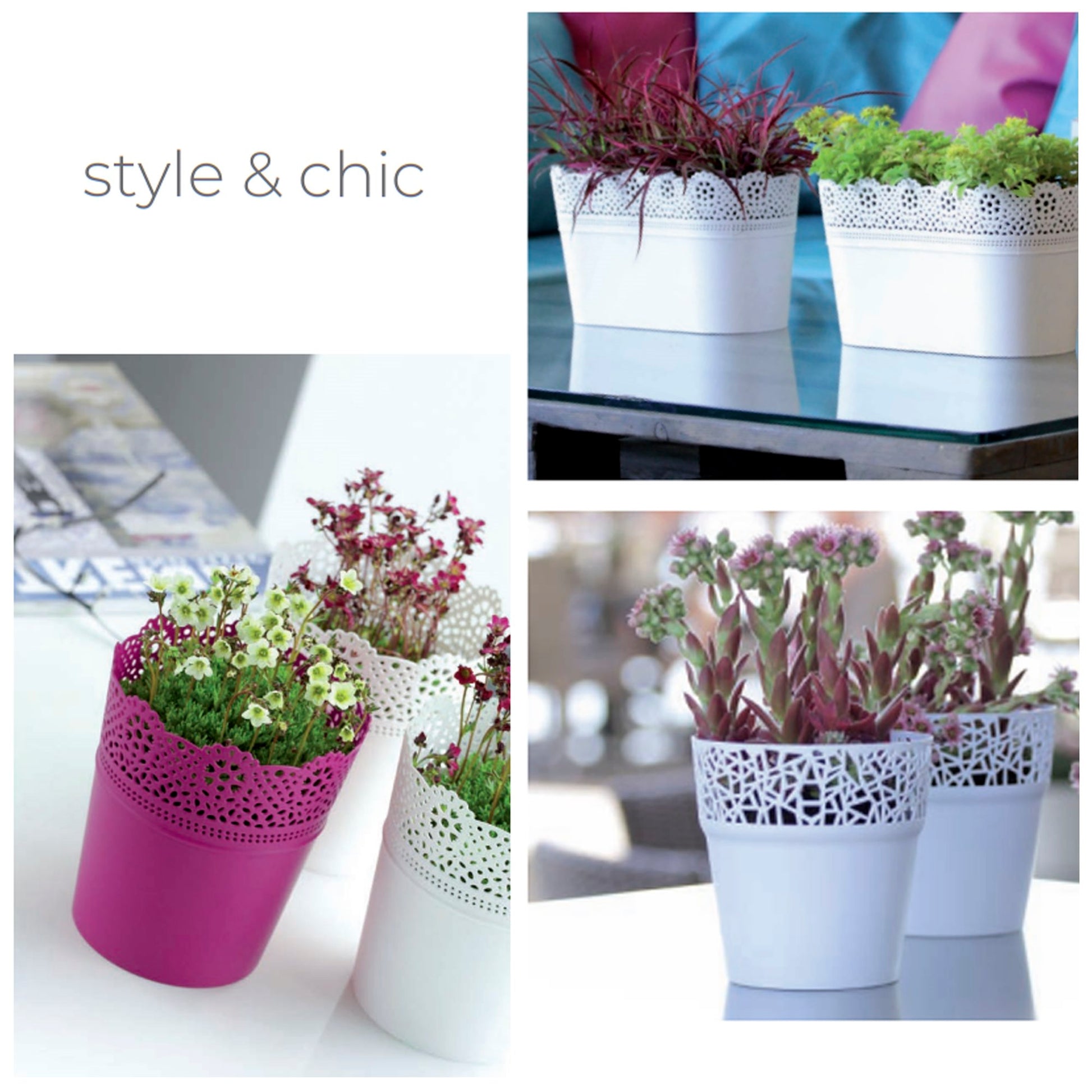 Maceta Lace , Dimensiones (mm) 180x180x210, Color Mocca