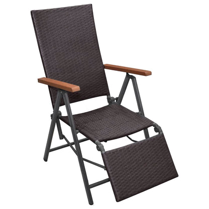 Tumbona Reclinable Ratán Sintético Marrón / Vetonek_1