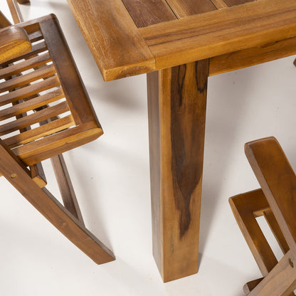 Conjunto De Exterior De Madera Teca, Mesa Extensible 180/240 Cm De Largo Y 6 Sillones Reclinables, Madera Teca Grado A, Tratamiento Al Agua Aplicado_4
