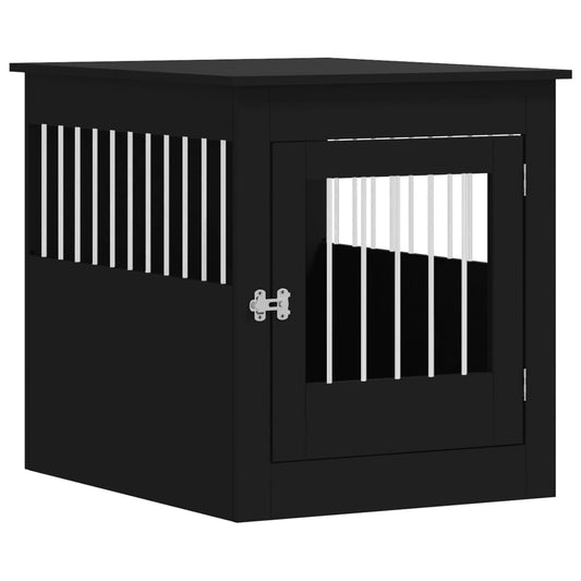 Jaula Para Perros Madera De Ingeniería Negro 64,5x80x71 Cm_0