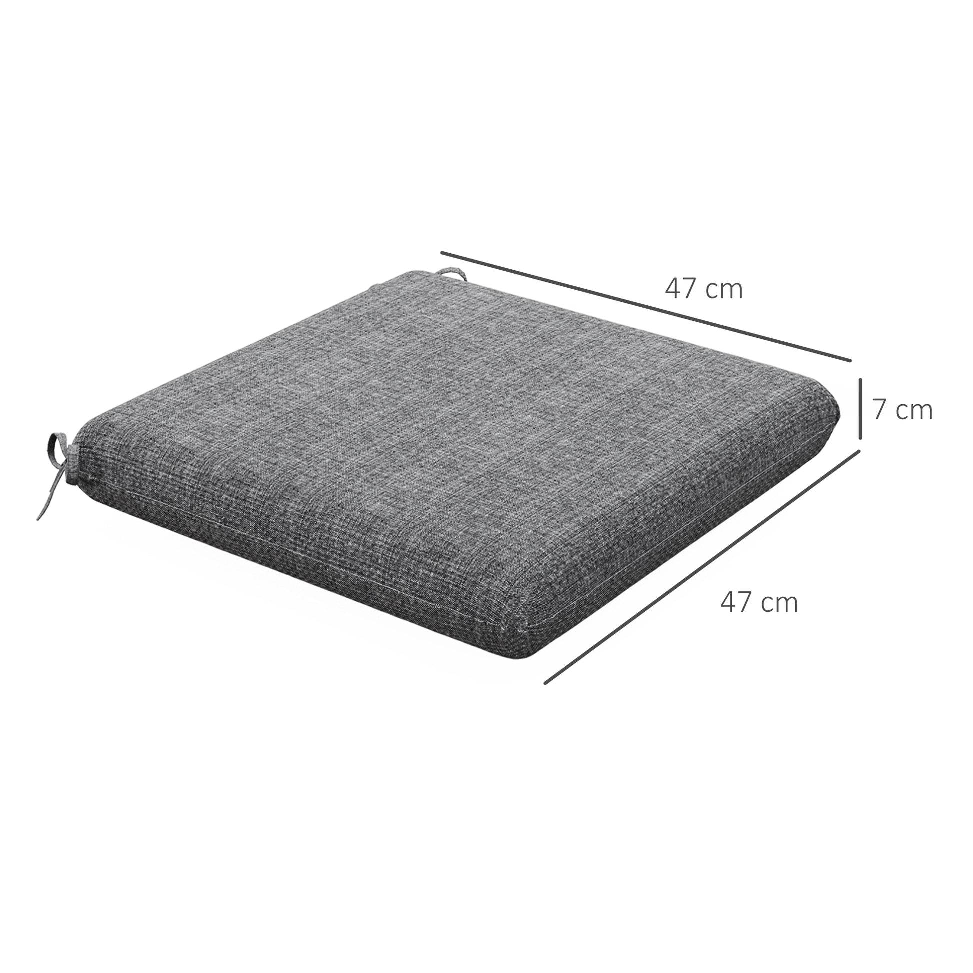 Outsunny Conjunto De Cojines Para Sillas De Comedor 47x47x7 Cm Gris_2