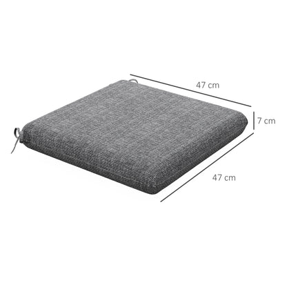 Outsunny Conjunto De Cojines Para Sillas De Comedor 47x47x7 Cm Gris_2