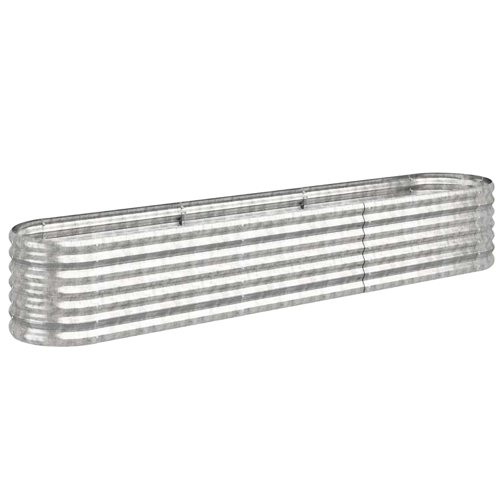 Jardinera Arriate Acero Galvanizado Plata 224x40x36 Cm_0