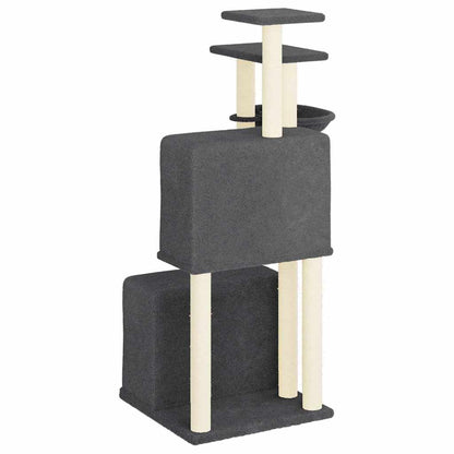 Rascador Para Gatos Con Postes De Sisal Gris Oscuro 122 Cm_4