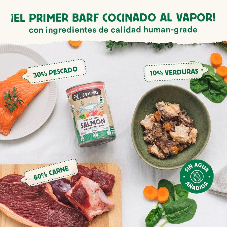 Wild Balance Salmão e Carne Barf Lata para Cães 400g