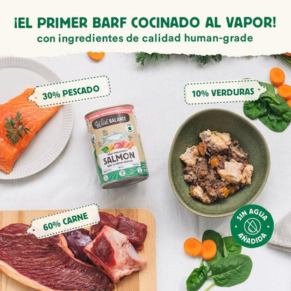 Wild Balance Salmão e Carne Barf Pack para Cães 6 x 400 g