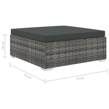 Vidaxl Set De Muebles De Jardín 8 Pzas Y Cojines Ratán Sintético Gris_2
