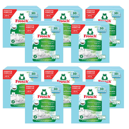 Embalagem de 10 tabletes de refrigerante Frosch para máquina de lavar louça, 50 unidades (tamanho familiar)