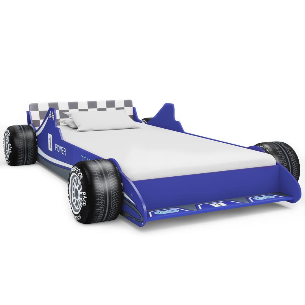 Cama Con Forma De Coche De Carreras Para Niños 90x200 Cm Azul / Vetonek_1