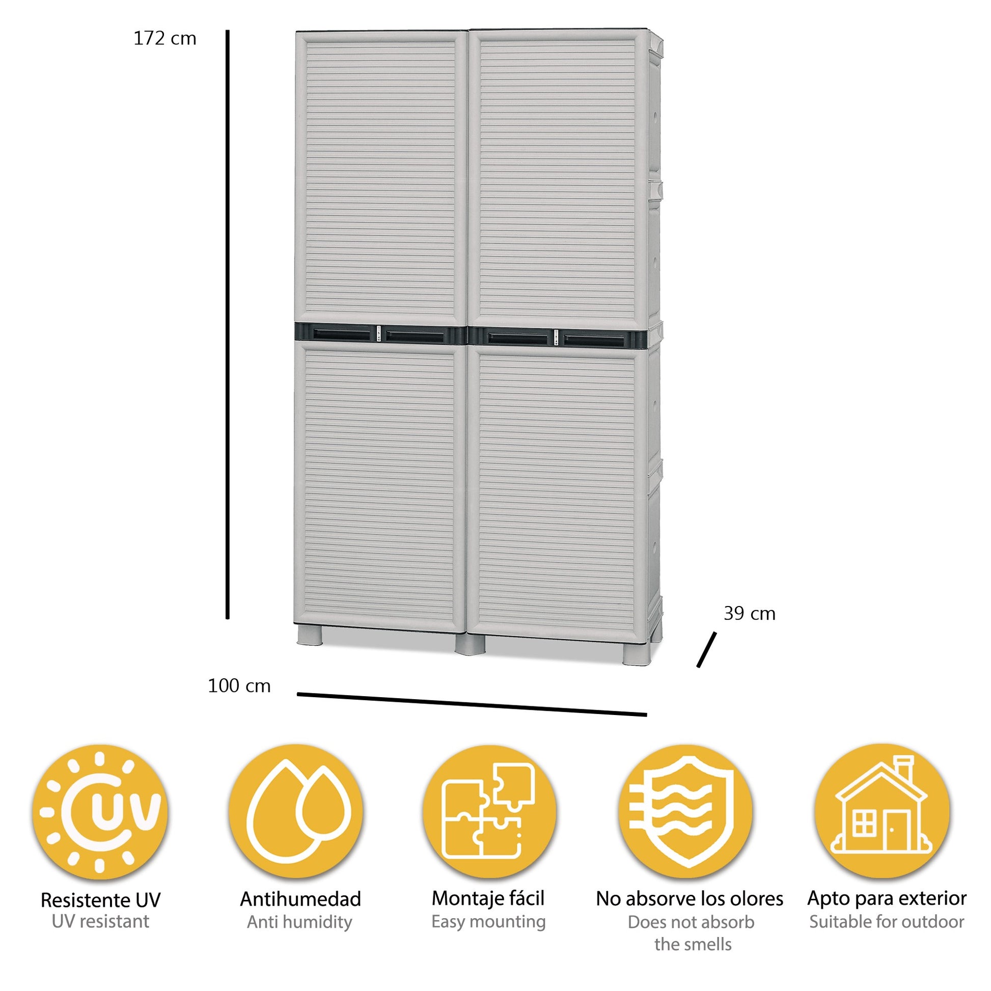 Armario De Altura Completa Con Baldas En Polipropileno