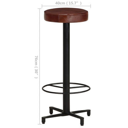 Taburetes De Barra De Cocina 2 Unidades Cuero Auténtico 76 Cm_5