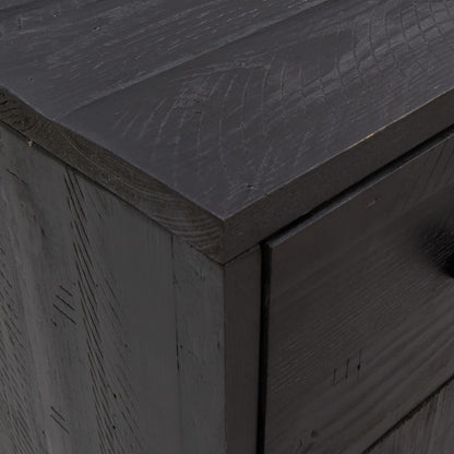 Aparador De Madera Maciza De Pino Negro 110x35x70 Cm / Vetonek_1