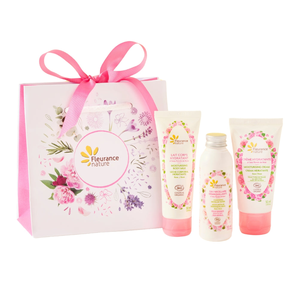 Cofre Bolsa Trío Hidratación Rosa (leche Hidratante - Agua Micelar - Crema Hidratante 50ml) - Día de la Madre_1