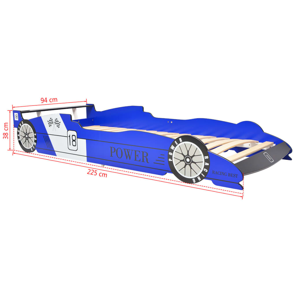 Cama Con Forma De Coche De Carreras Para Niños Azul 90x200 Cm / Vetonek_1