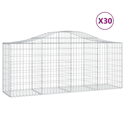 Cestas De Gaviones 30 Uds Forma De Arco Hierro 200x50x80/100 Cm_0