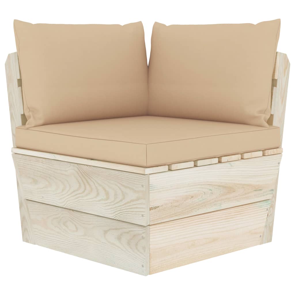 Vidaxl Muebles De Jardín De Palets 7 Piezas Y Cojines Madera De Abeto_3