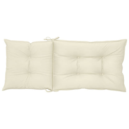 Vidaxl Cojín Silla De Jardín Respaldo Alto 2 Uds Tela Crema 120x50x7cm_5