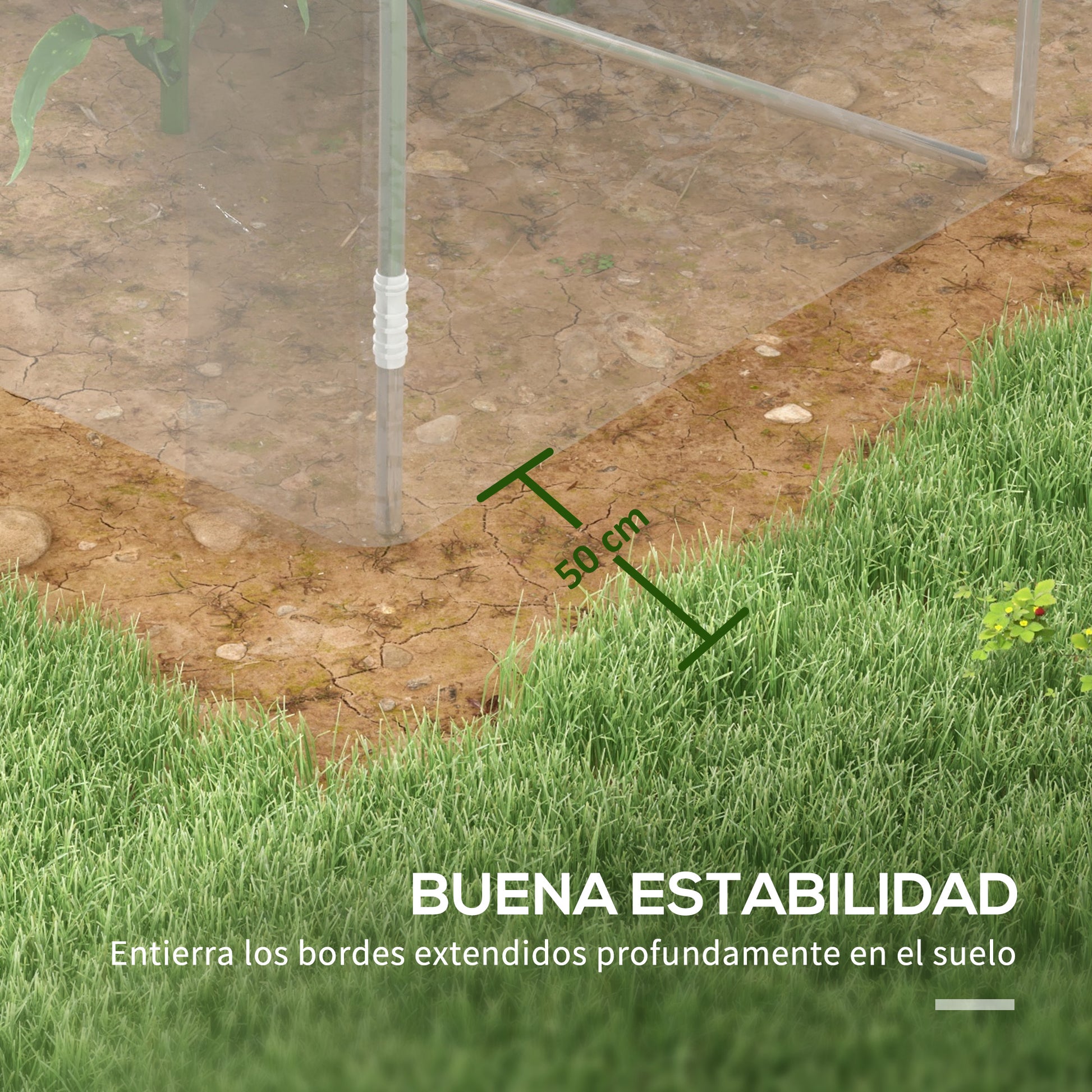 Outsunny Invernadero De Túnel 4x3x2 M Con 2 Puertas Transparente_5
