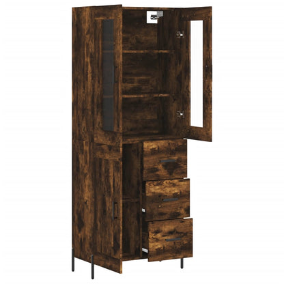 Aparador Alto Madera Contrachapada Roble Ahumado 69,5x34x180 Cm_3