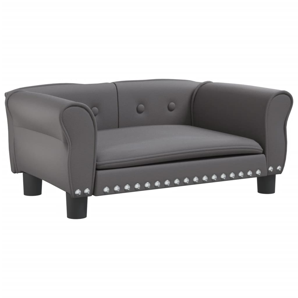 Cama Para Perros De Cuero Sintético Gris 70x45x30 Cm / Vetonek_2