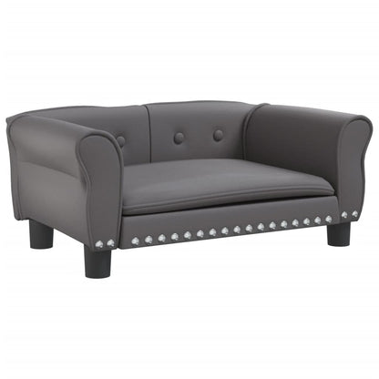 Cama Para Perros De Cuero Sintético Gris 70x45x30 Cm / Vetonek_2
