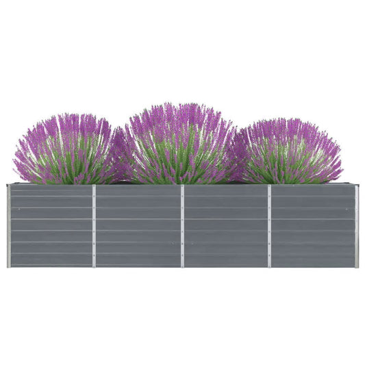 Jardinera Elevada Acero Galvanizado Gris 320x40x77 Cm_0