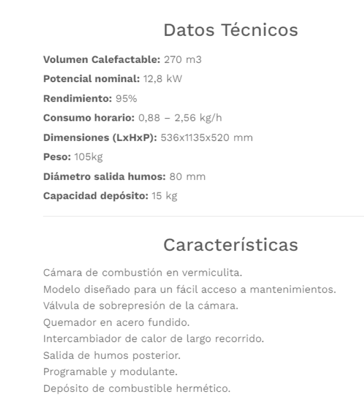Fabricalor Estufa De Pellets Classic 12 Marfil Ventilada_1