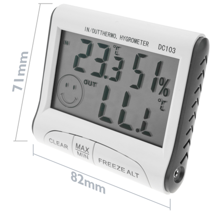 Termómetro E Higrómetro Con Sensor Doble Interior Exterior Dw-0223_2