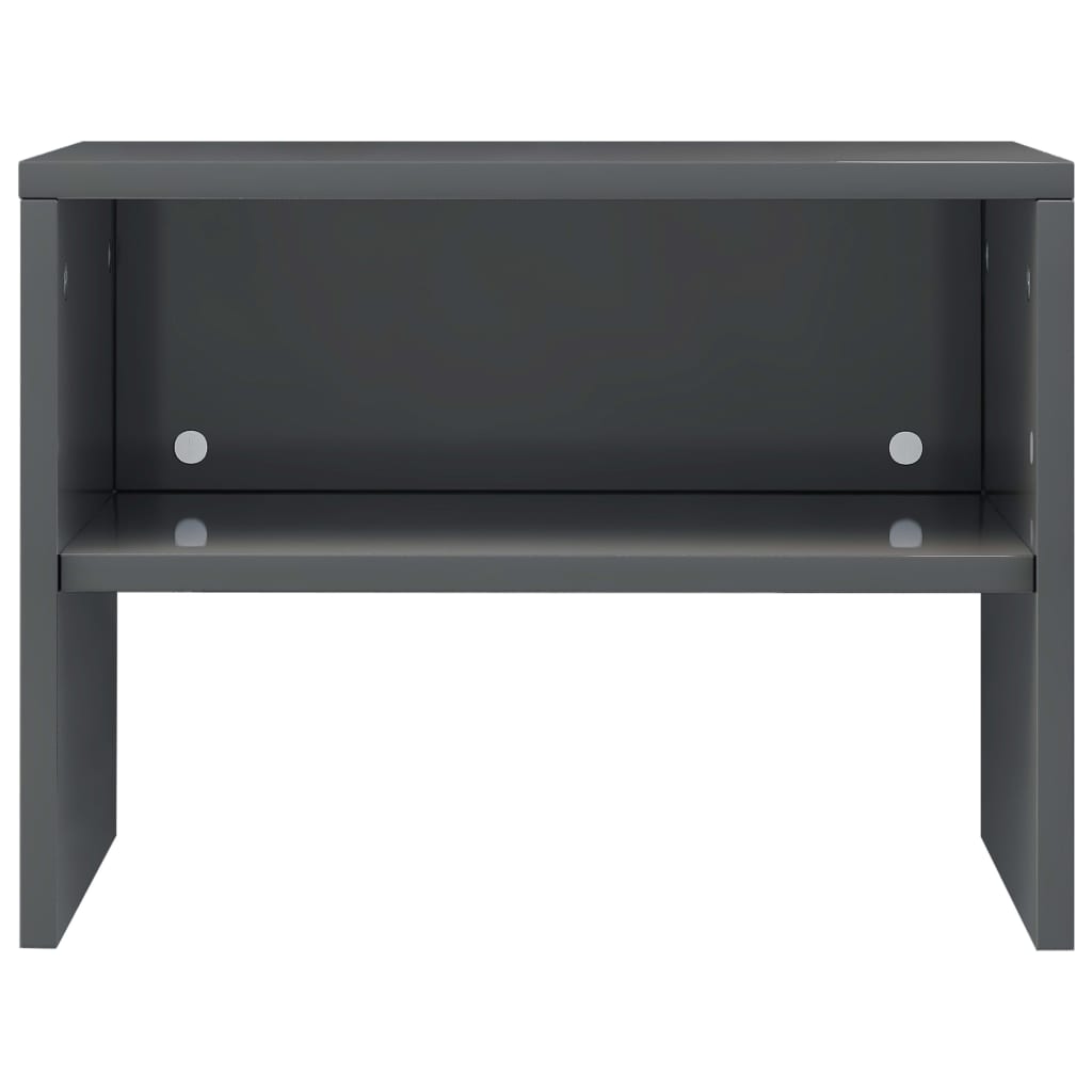 Mesitas De Noche 2 Uds Madera Gris Brillo 40x30x40 Cm_3