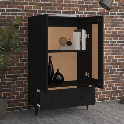 Aparador De Madera De Ingeniería Negro 70x31x115 Cm / Vetonek_5