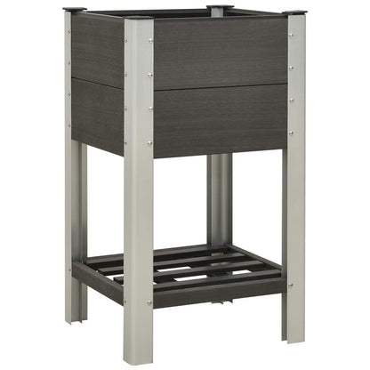 Mesa De Cultivo Para Jardín Con Estante Wpc Gris 50x50x90 Cm_1