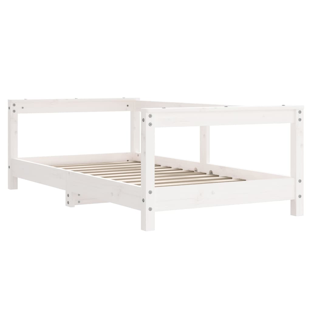 Estructura De Cama Para Niños Madera De Pino Blanco 70x140 Cm / Vetonek_5