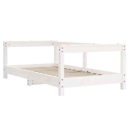 Estructura De Cama Para Niños Madera De Pino Blanco 70x140 Cm / Vetonek_5